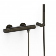 Термостат для душа Tres Over-wall настенный с душевым набором черная бронза 19016429KMB