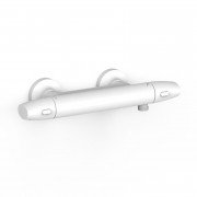 Термостат для душу Tres Over-wall настінний двовентильний матовий білий 19016403BM