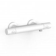 Термостат для душа Tres Over-wall настенный двухвентильный матовый белый 19016402BM