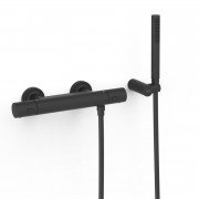 Термостат для душа Tres Over-wall настенный с душевым набором матовый черный 19016429NM