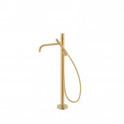 Смеситель для ванной Tres Study Exclusive напольный с душевым набором матовое золото 26247006OM