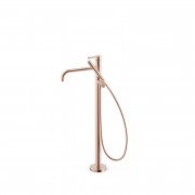 Змішувач для ванної кімнати Tres Study Exclusive підлоговий з душовим набором рожеве золото 26247005OP