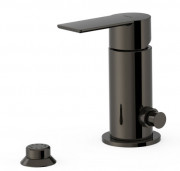 Смеситель для биде Tres Loft-Tres однорычажный с небольшой душевой лейкой металлик черный 20013001KM