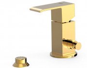 Смеситель для биде Tres Cuadro однорычажный с небольшой душевой лейкой золото 00613001OR