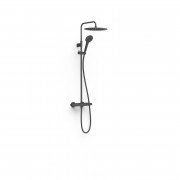 Душевая стойка Tres Over-wall с термостатом матовый черный 19038705NM