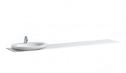 Столешница Laufen IL Bagno Alessi One 240х50 см с вырезом слева технический мрамор белый глянцевый H4246020976311