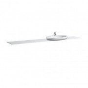 Столешница Laufen IL Bagno Alessi One 240х50 см с вырезом справа технический мрамор белый глянцевый H4246130976311