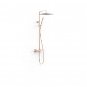 Душевая стойка Tres Over-wall с термостатом матовое розовое золото 19039307OPM
