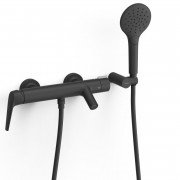 Змішувач для ванної кімнати Tres Fuji одноважільний з душовим гарнітуром матовий чорний 28117001NM