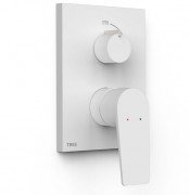 Змішувач для душу Tres Project вбудований одноважільний 2 споживача матовий білий 21128110BM