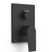 Змішувач для душу Tres Project вбудований одноважільний 2 споживача матовий чорний 21128110NM