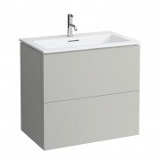Тумба з раковиною Laufen Kartell 80х50х72,6 см МДФ галька сіра H8603356411041