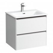 Тумба с раковиной Laufen Palace 60х45х54,5 см МДФ белый матовый ручка черный алюминий H8617022601041