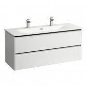 Тумба з раковиною Laufen Palace 120х45х54,5 см МДФ білий матовий ручка чорний алюміній H8617092601071