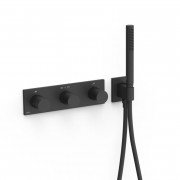 Термостат для душу Tres B-system 3 споживача з душовим набором матовий чорний 30735301NM