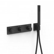 Термостат для душу Tres B-system 4 споживача з душовим набором матовий чорний 30725401NM