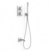 Термостат для ванної Tres Therm-Box на 2 споживача з душовим гарнітуром матовий білий 20225057BM
