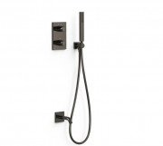 Термостат для ванної Tres Therm-Box на 2 споживача з душовим гарнітуром металік чорний 21125007KM