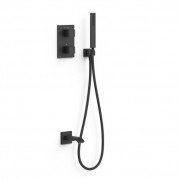 Термостат для ванної Tres Therm-Box на 2 споживача з душовим гарнітуром матовий чорний 20225057NM