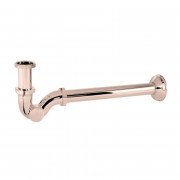 Сифон для раковини Tres телескопічний із інспекційним люком рожеве золото 03463820OP