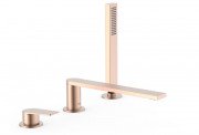 Смеситель на борт ванны Tres Project-Tres на 3 отверстия матовое розовое золото 21116103OPM