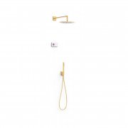 Электронная душевая система скрытого монтажа Tres Shower Technology с термостатом матовое золото 09286558OM