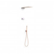 Електронна душова система прихованого монтажу Tres Shower Technology із термостатом матове рожеве золото 09286551OPM