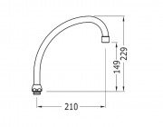Излив для кухонного смесителя Tres 210 мм R3/4'' хром 9134441