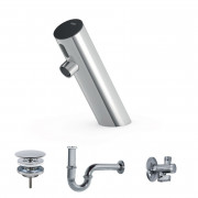 Кран для раковини Tres Electronic електронний з донним клапаном та сифоном хром 39210391