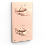 Термостат для душу Tres Therm-Box вбудований на 2 споживача рожеве золото 21125001OP