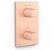 Термостат для душа Tres Therm-Box встраиваемый на 2 потребителя матовое розовое золото 21125001OPM