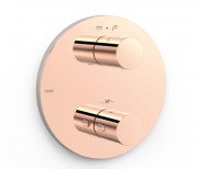 Термостат для душа Tres Therm-Box встраиваемый на 2 потребителя розовое золото 26225001OP