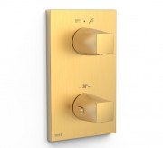 Термостат для душа Tres Therm-Box встраиваемый на 2 потребителя матовое золото 21125001OM