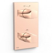 Термостат для душа Tres Therm-Box встраиваемый на 2 потребителя розовое золото 21125001OP