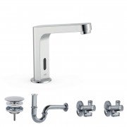 Смеситель для раковины Tres Electronic с донным клапаном и сифоном хром 39210399