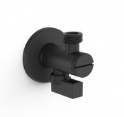 Запорный вентиль Tres с фильтром R1/2'' - R3/8'' матовый черный 9134525NM