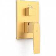 Смеситель для душа Tres Slim Exclusive встраиваемый 2 потребителя матовое золото 20228101OM