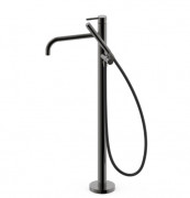 Змішувач для ванної кімнати Tres Study Exclusive підлоговий з душовим набором металік чорний 26247001KM