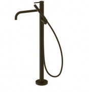 Смеситель для ванной Tres Study Exclusive напольный с душевым набором черная бронза 26247001KMB