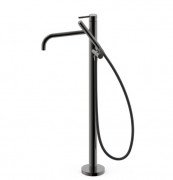 Смеситель для ванной Tres Study Exclusive напольный с душевым набором металлик черный 26247001KM
