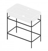 Консоль під раковину Artceram Fuori Scala на 80 см метал чорний матовий ACA057 17