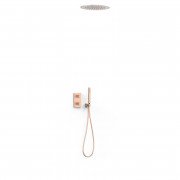 Душова система прихованого монтажу Tres Therm-Box із термостатом матове рожеве золото 21125006OPM