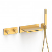 Термостат для ванної Tres B-system на 2 споживача з душовим гарнітуром матове золото 30725207OM