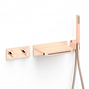 Термостат для ванної Tres B-system на 2 споживача з душовим гарнітуром матове золото рожеве 30725207OPM