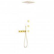 Душевая система скрытого монтажа Tres B-system с термостатом золото 30725406OR