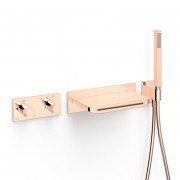 Термостат для ванної Tres B-system на 2 споживача з душовим гарнітуром рожеве золото 30725207OP