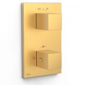 Термостат для душа Tres Therm-Box встраиваемый 2 потребителя матовое золото 00625001OM