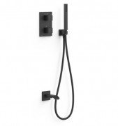 Термостат для ванної Tres Therm-Box на 2 споживача з душовим гарнітуром матовий чорний 00625006NM