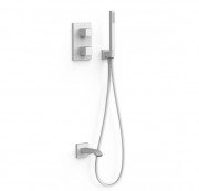 Термостат для ванної Tres Therm-Box на 2 споживача з душовим гарнітуром матовий білий 00625006BM