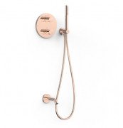 Термостат для ванної Tres Therm-Box на 2 споживача з душовим гарнітуром рожеве золото 26225006OP